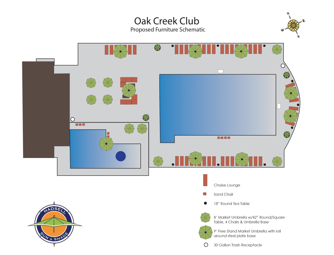 oak creek club proposed furniture schematic