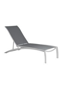 gray lounge chair with white frame