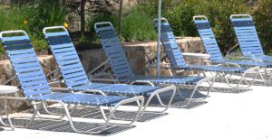 blue outdoor lounge chairs