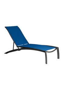 blue lounge chair with black frame