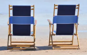 lounge chairs at a beach