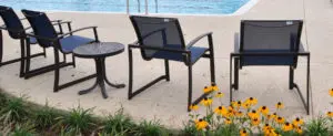 black outdoor chairs