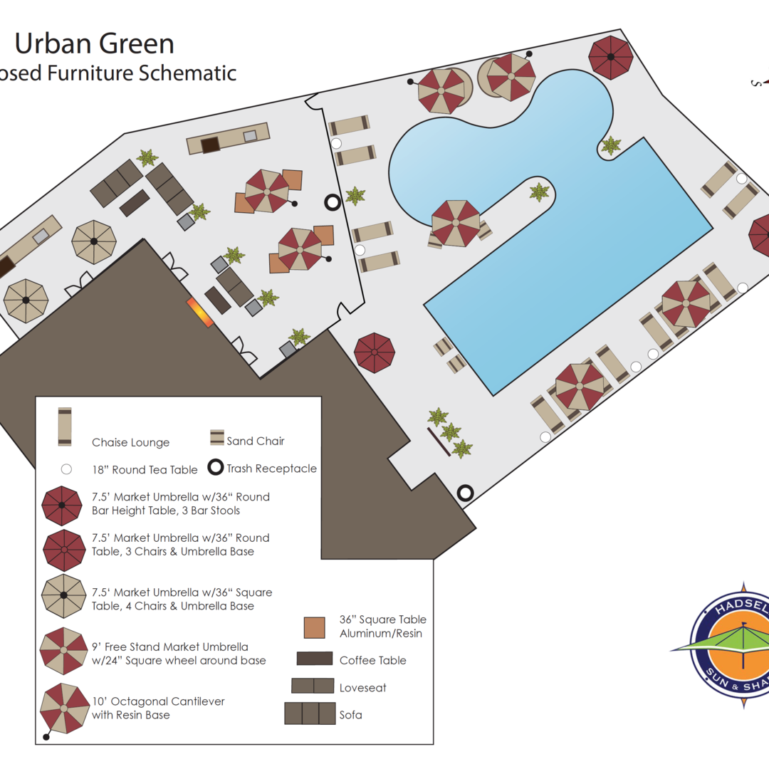 urban green proposed furniture schematic